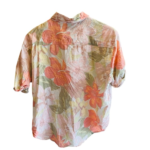 Aerie Button Down Short Sleeve Oversized Floral Resort Top Shirt Size S/P - Picture 3 of 6